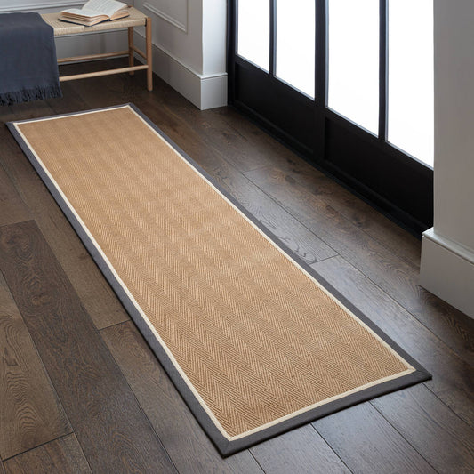 Bordo Herringbone Slate Cream Runner Rug - Love-Rugs alternate image