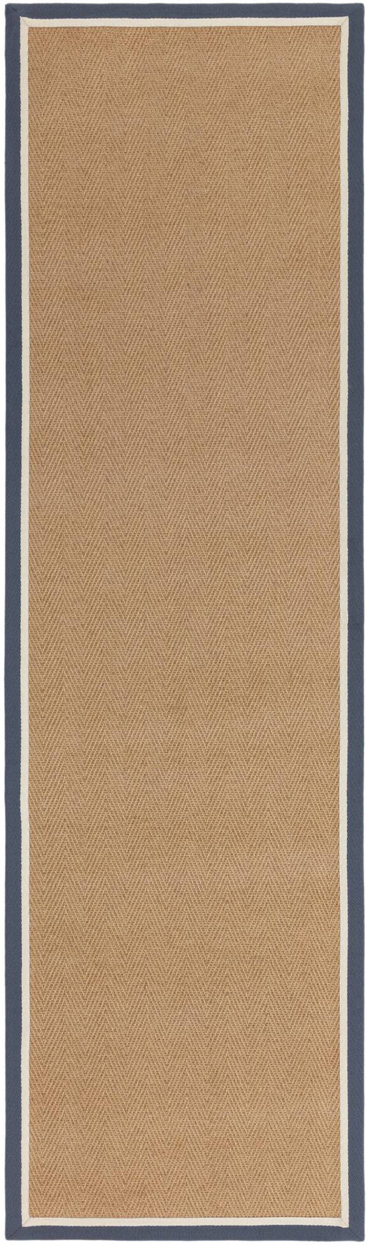 Bordo Herringbone Slate Cream Runner Rug - Love-Rugs
