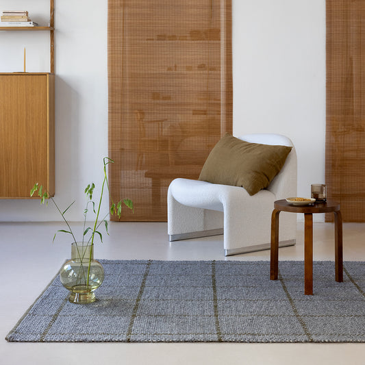 Brink & Campman Craft Matter Check Slate/Olive 049104 Rug - Love-Rugs