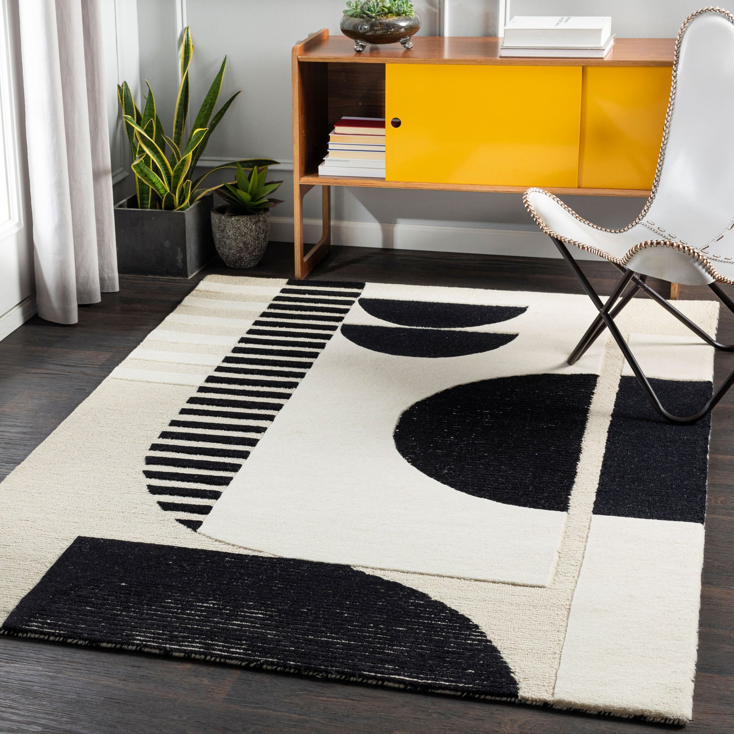 Brooklyn Hand-Tufted Modern Wool Black BRO2304 Rug - Love-Rugs