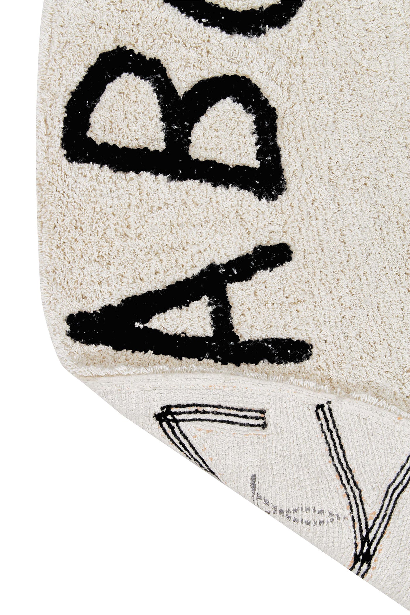 Lorena Canals Washable ABC Natural Black Round Rug