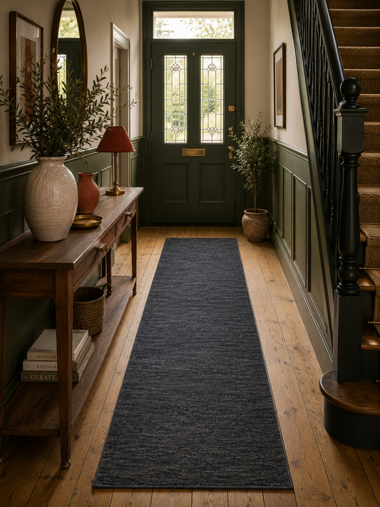 Elgin Charcoal Hall Runner Rug
