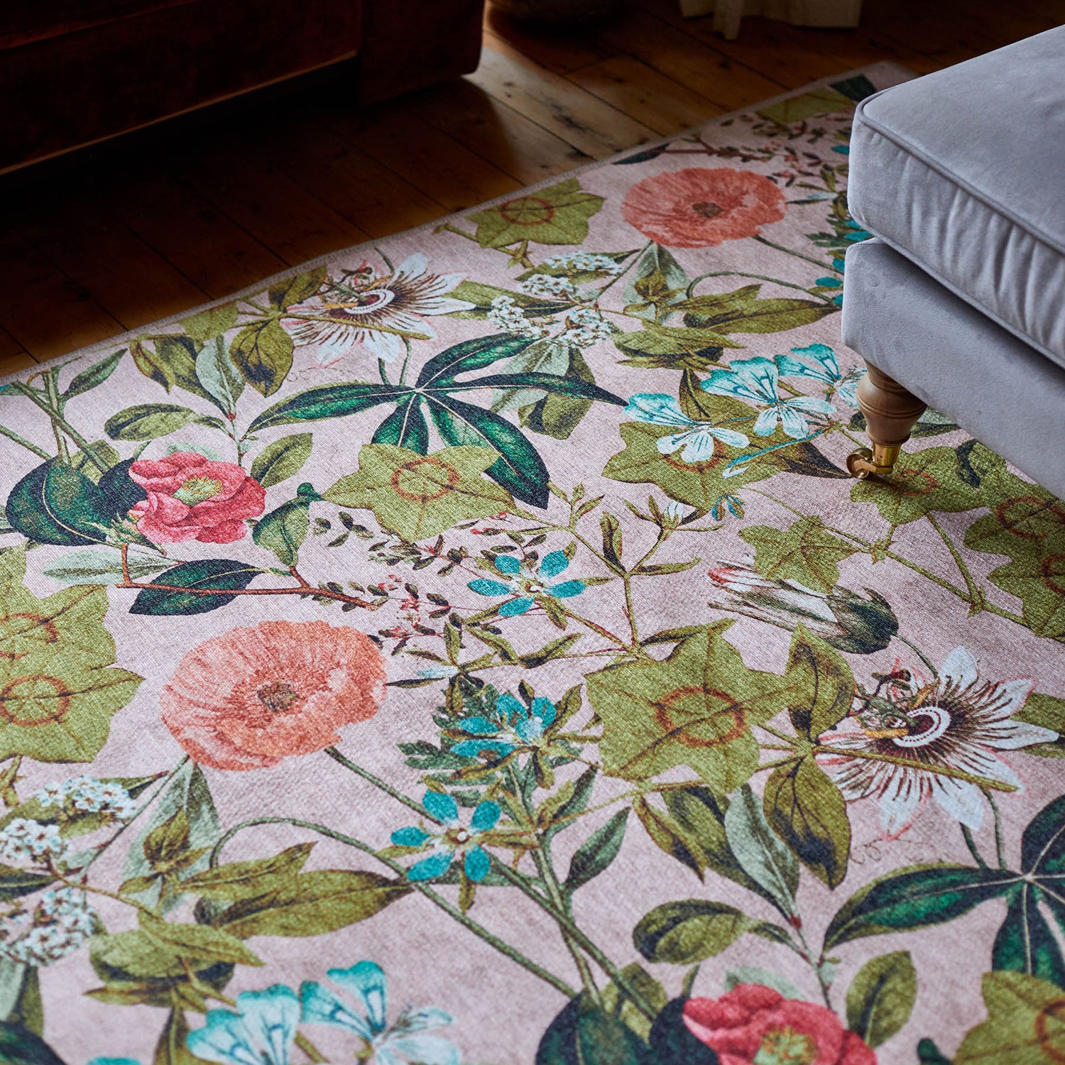 Clarke & Clarke Passiflora Blush Washable Rug - Love-Rugs