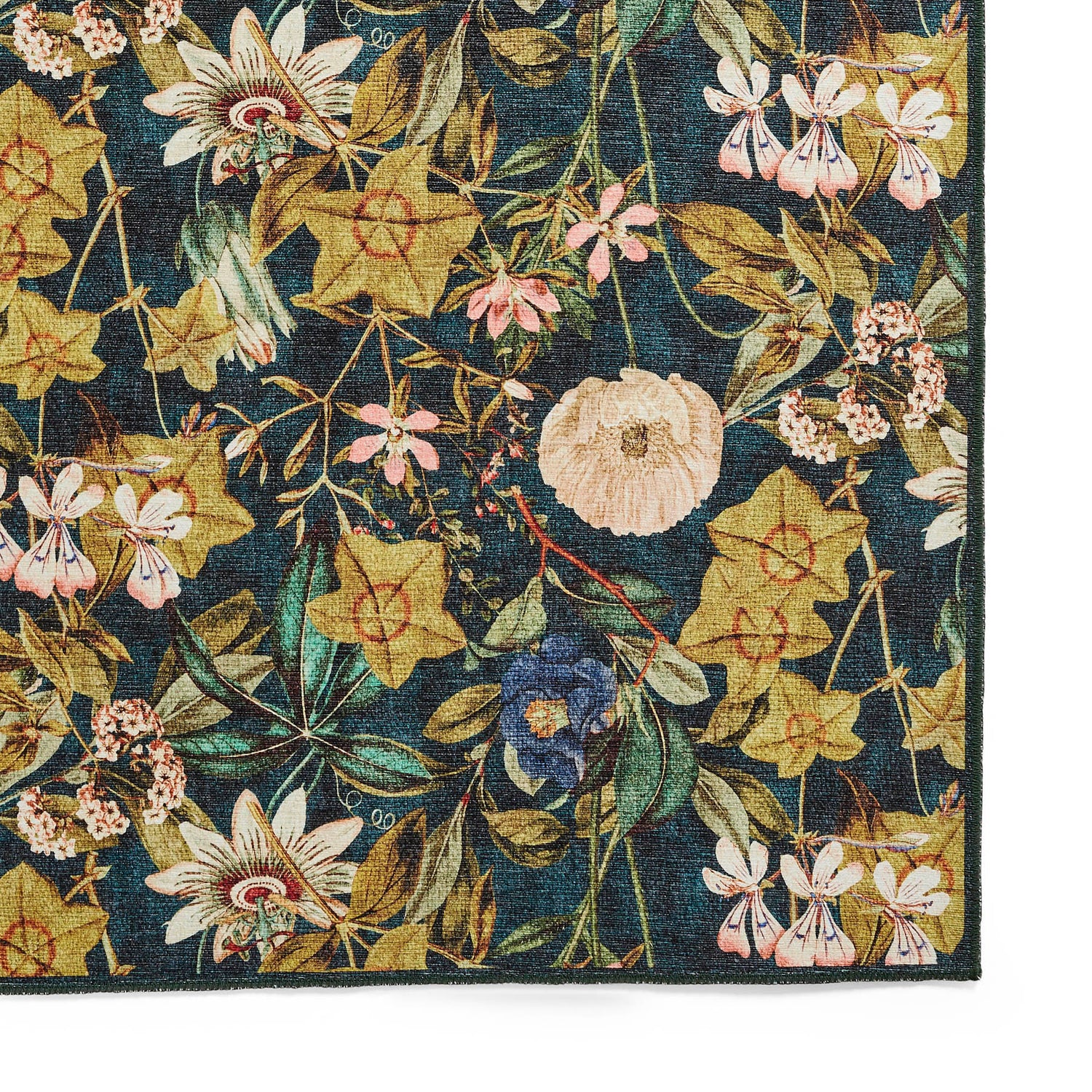 Clarke & Clarke Passiflora Forest Washable Runner Rug - Love-Rugs