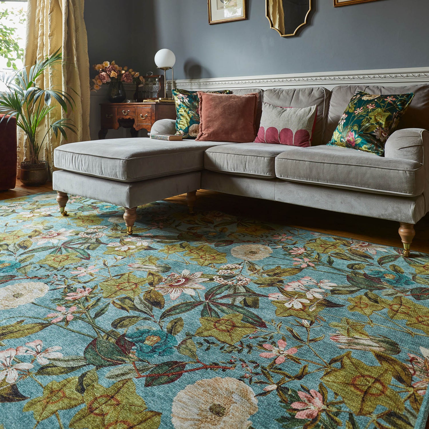 Clarke & Clarke Passiflora Mineral Washable Rug - Love-Rugs