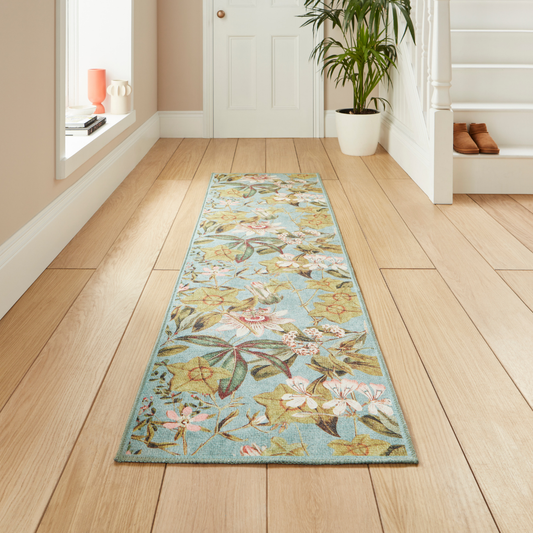 Clarke & Clarke Passiflora Mineral Washable Runner Rug - Love-Rugs