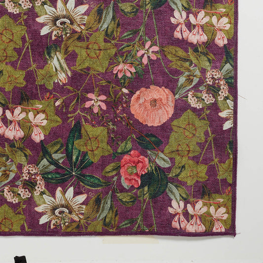 Clarke & Clarke Passiflora Mulberry Washable Runner Rug - Love-Rugs alternate image
