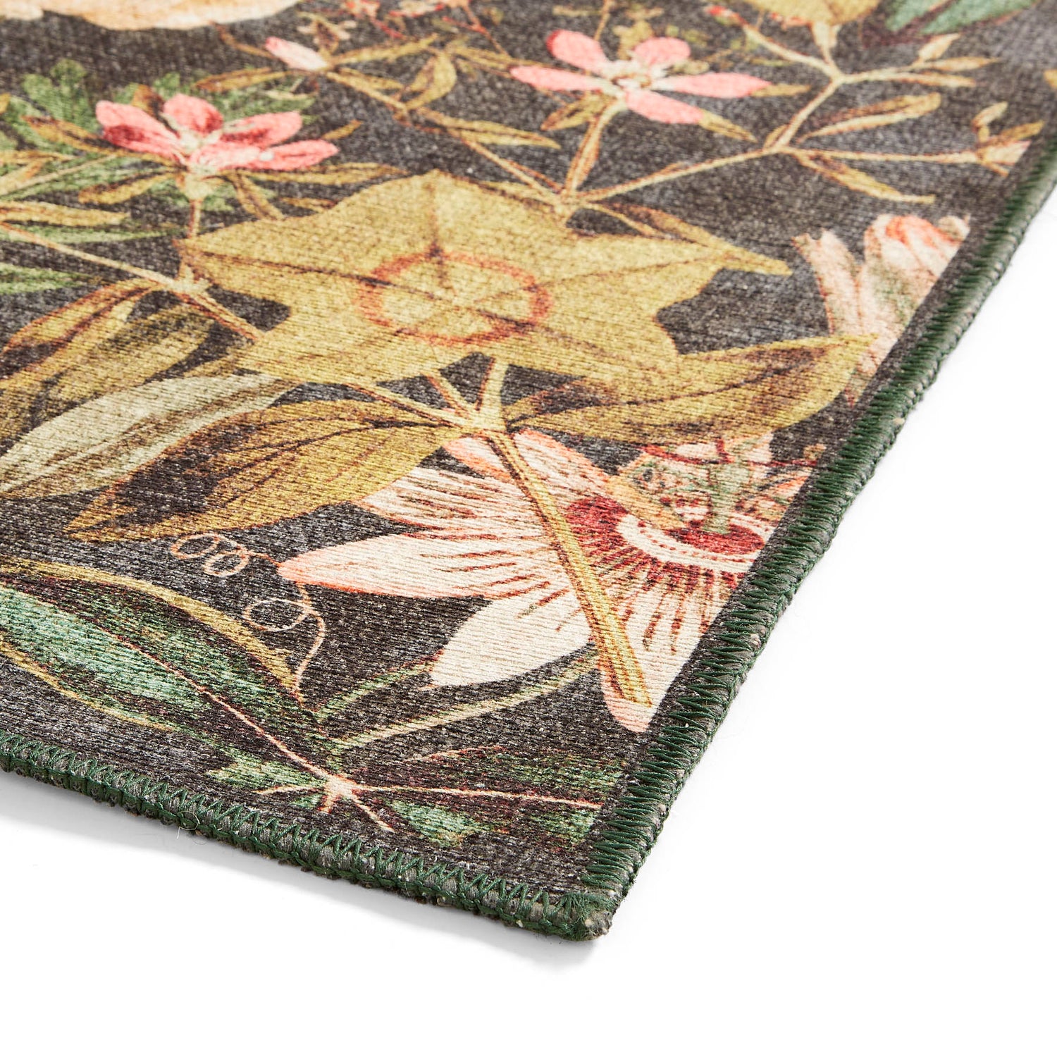 Clarke & Clarke Passiflora Noir Washable Rug - Love-Rugs