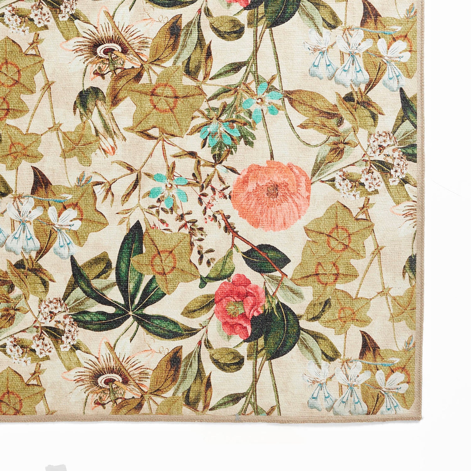 Clarke & Clarke Passiflora Peaches & Cream Washable Runner Rug - Love-Rugs