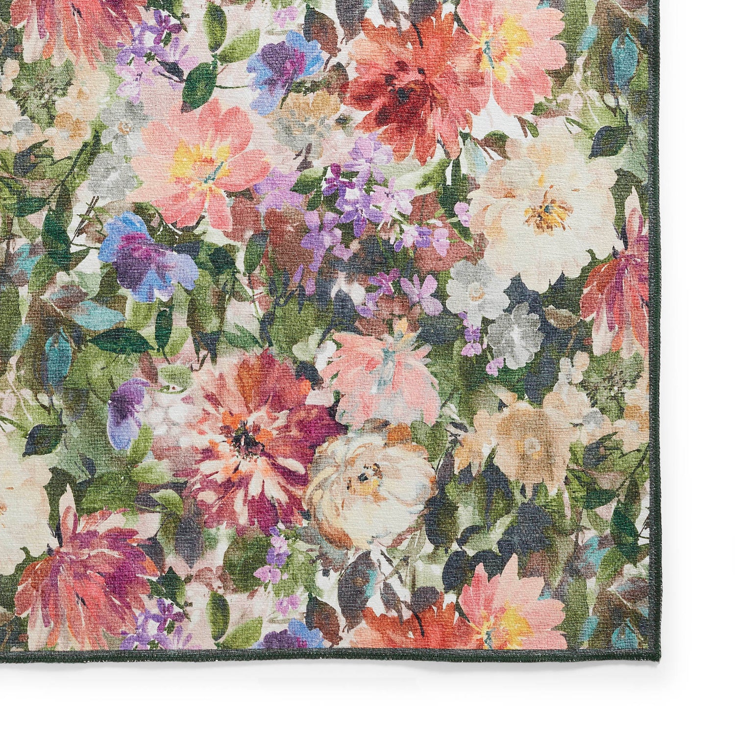 Clarke & Clarke Tahiti Forest & Rouge Washable Rug - Love-Rugs