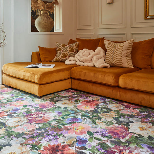Clarke & Clarke Tahiti Forest & Rouge Washable Rug - Love-Rugs alternate image
