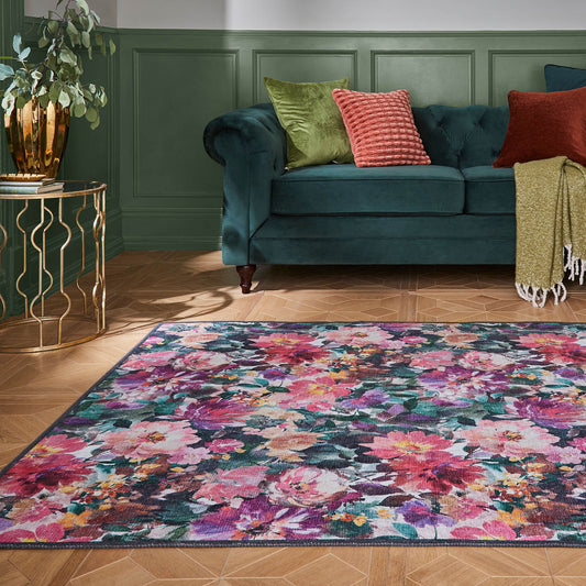 Clarke & Clarke Tahiti Fuchsia Washable Rug - Love-Rugs alternate image