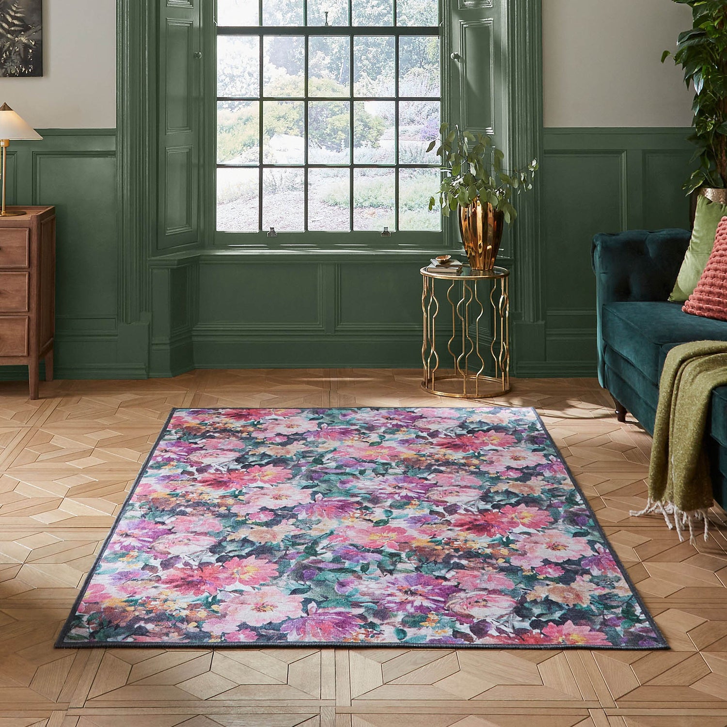 Clarke & Clarke Tahiti Fuchsia Washable Rug - Love-Rugs