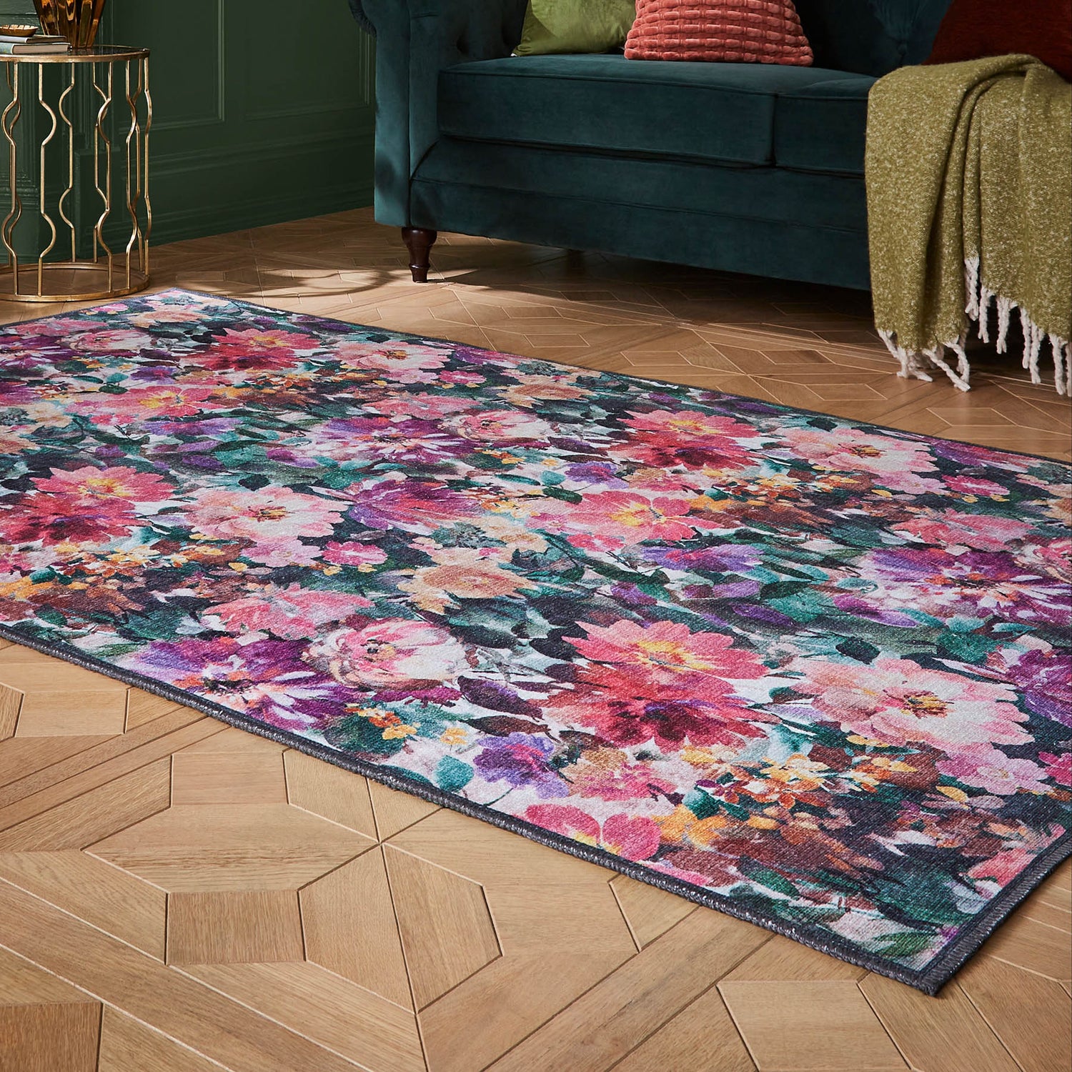 Clarke & Clarke Tahiti Fuchsia Washable Rug - Love-Rugs