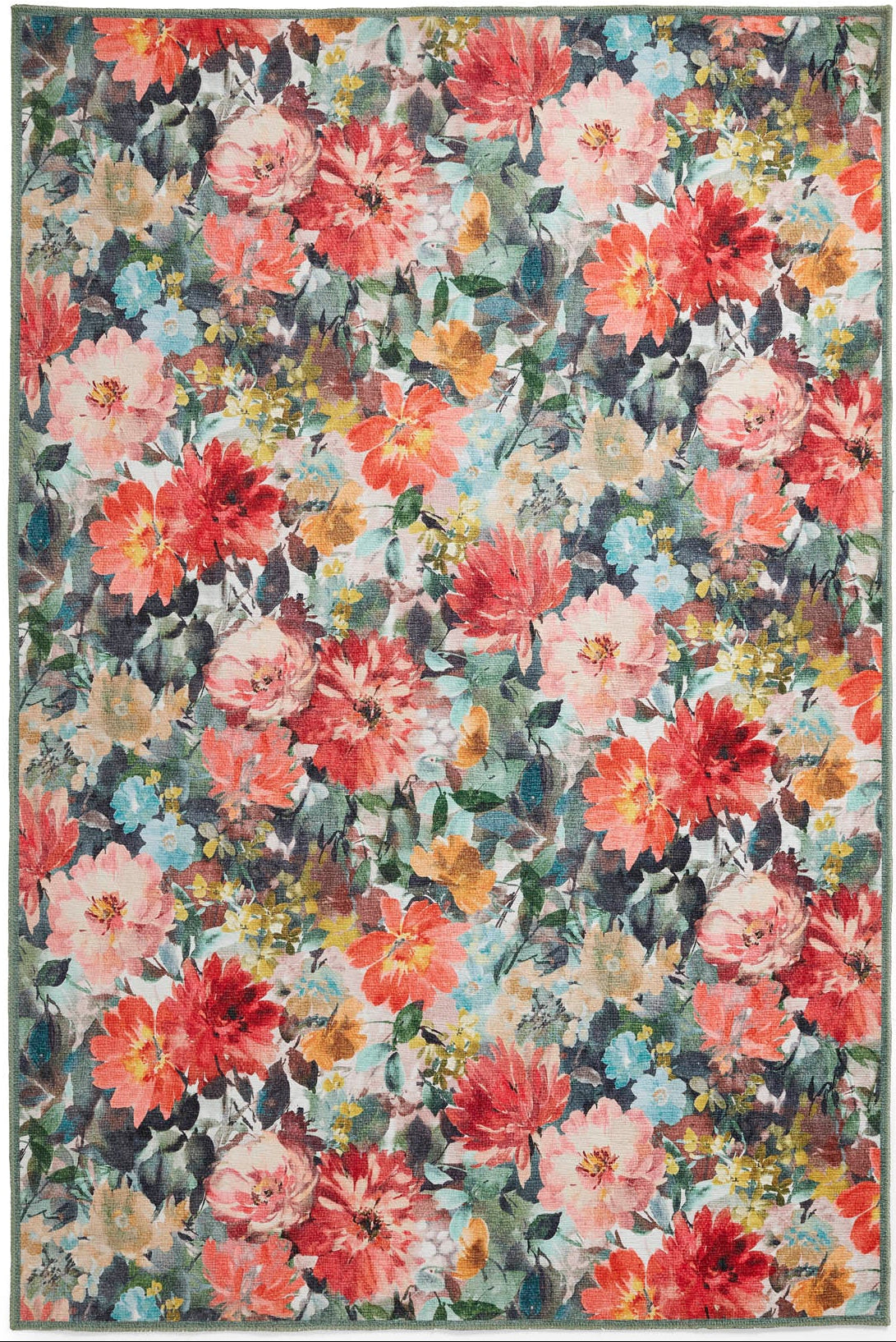 Clarke & Clarke Tahiti Teal & Rouge Washable Rug - Love-Rugs