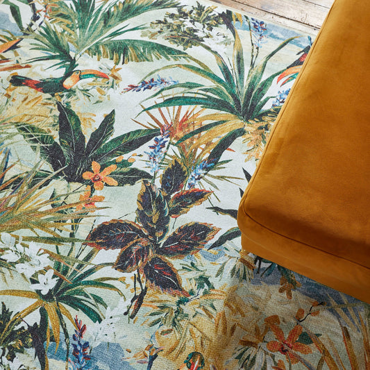 Clarke & Clarke Toucan Antique Washable Runner Rug - Love-Rugs