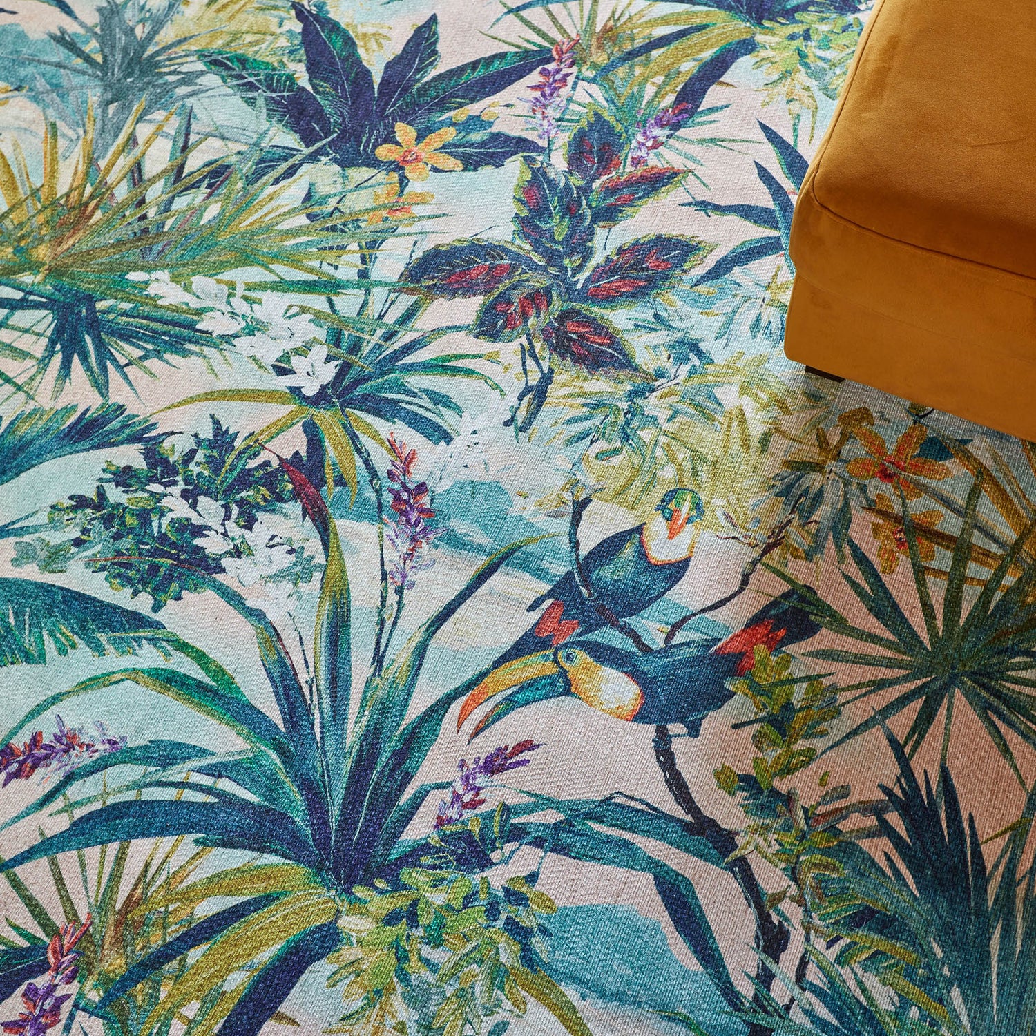 Clarke & Clarke Toucan Blush Washable Rug - Love-Rugs
