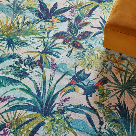 Clarke & Clarke Toucan Blush Washable Runner Rug - Love-Rugs