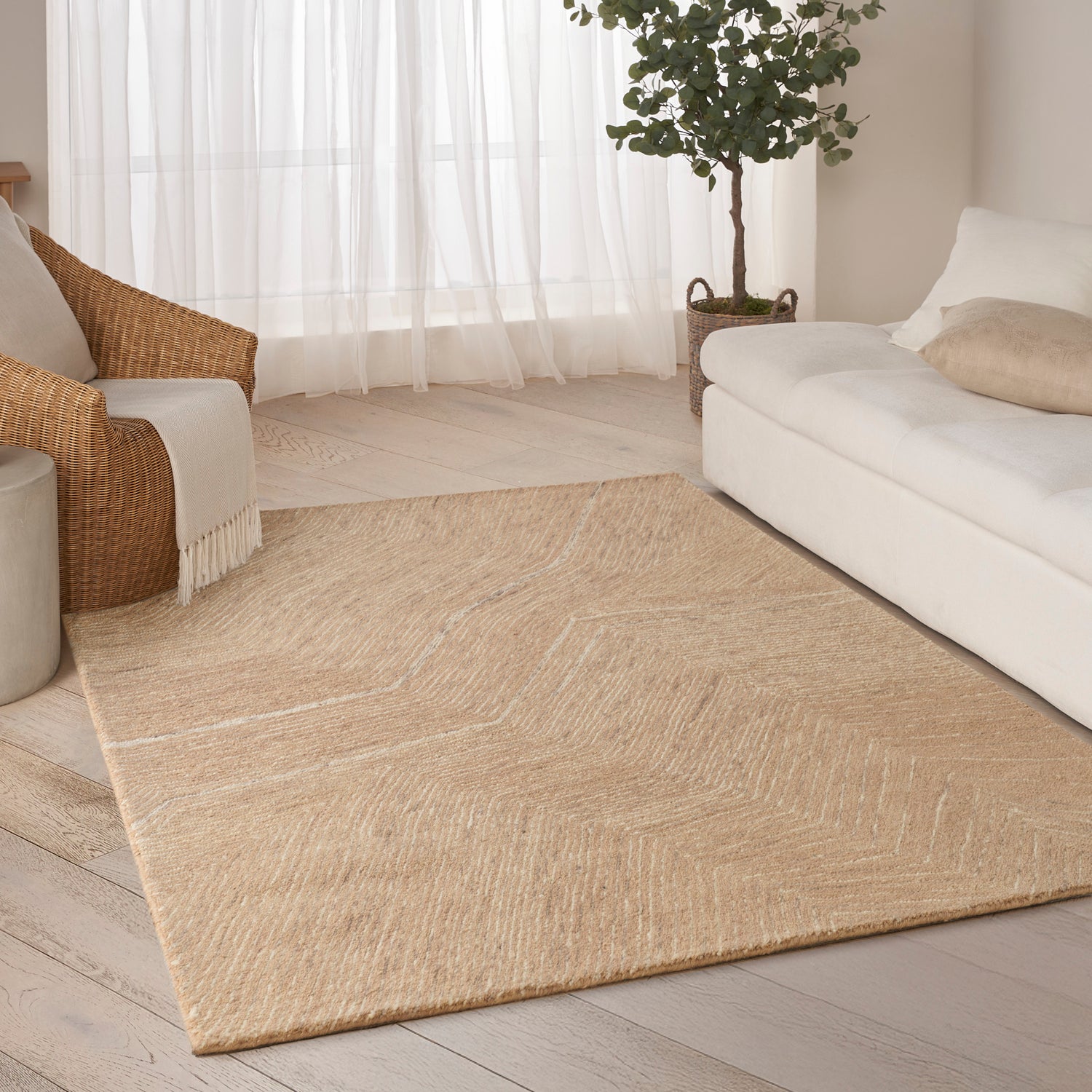 DKNY Pure Angles ANG01 Camel Rug - Love-Rugs