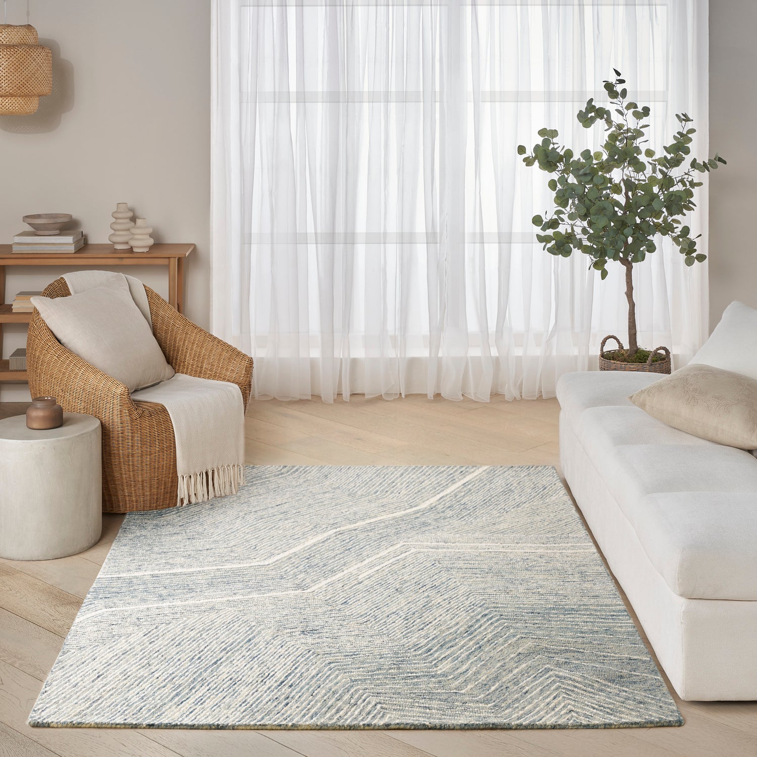 DKNY Pure Angles ANG01 IVBLU Rug - Love-Rugs