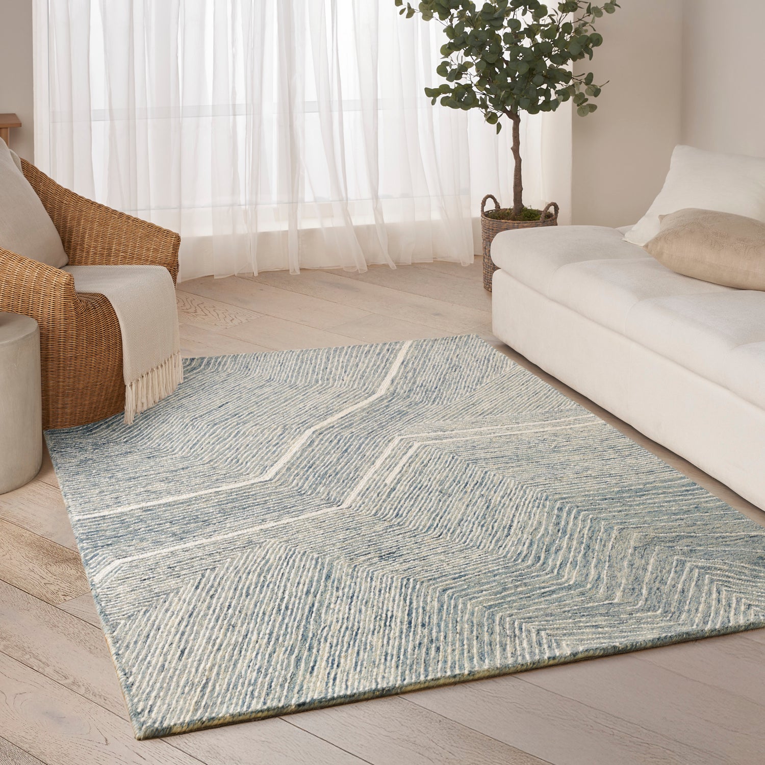 DKNY Pure Angles ANG01 IVBLU Rug - Love-Rugs