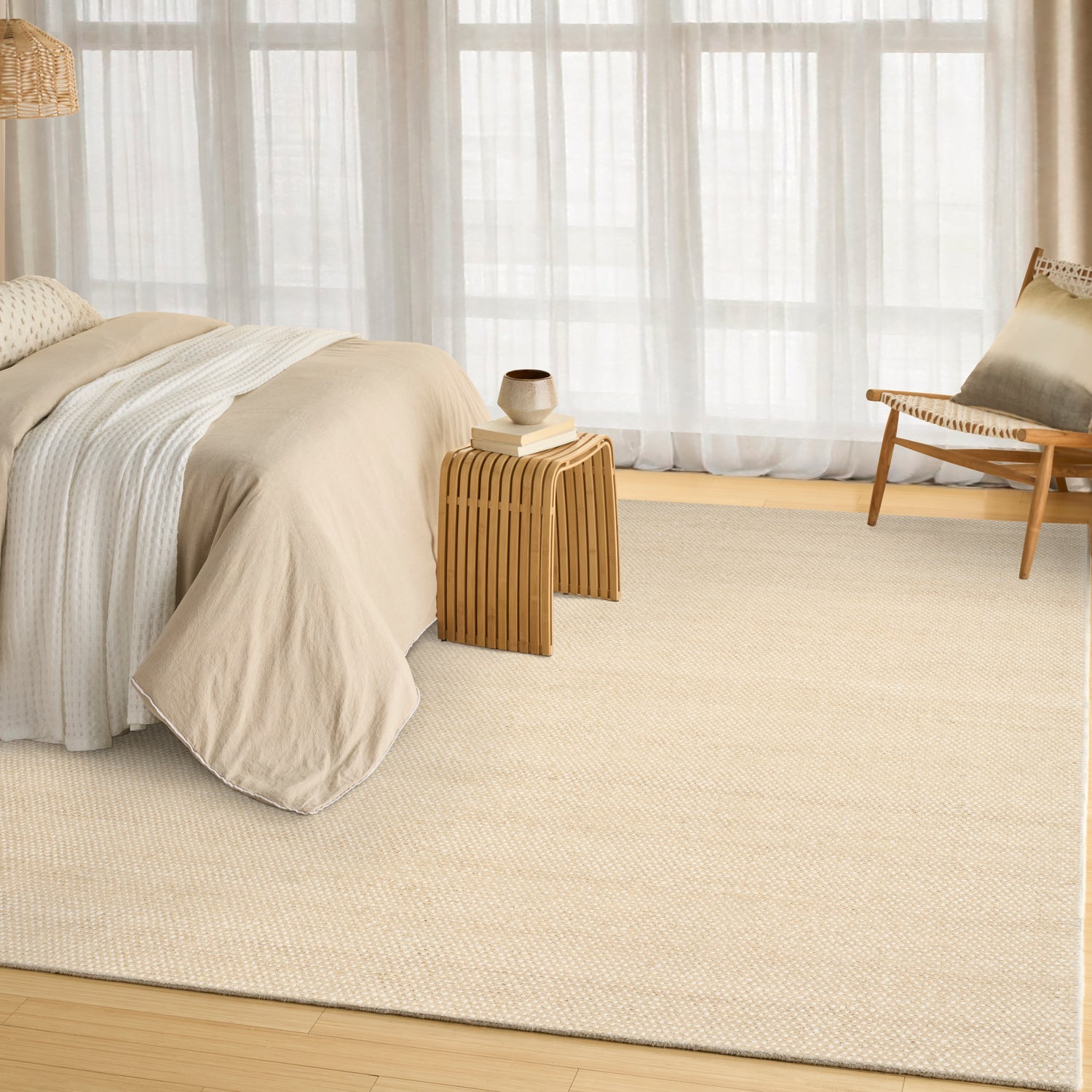 DKNY DKP12 Pure Rows ROW01 Ivory Beige Rug