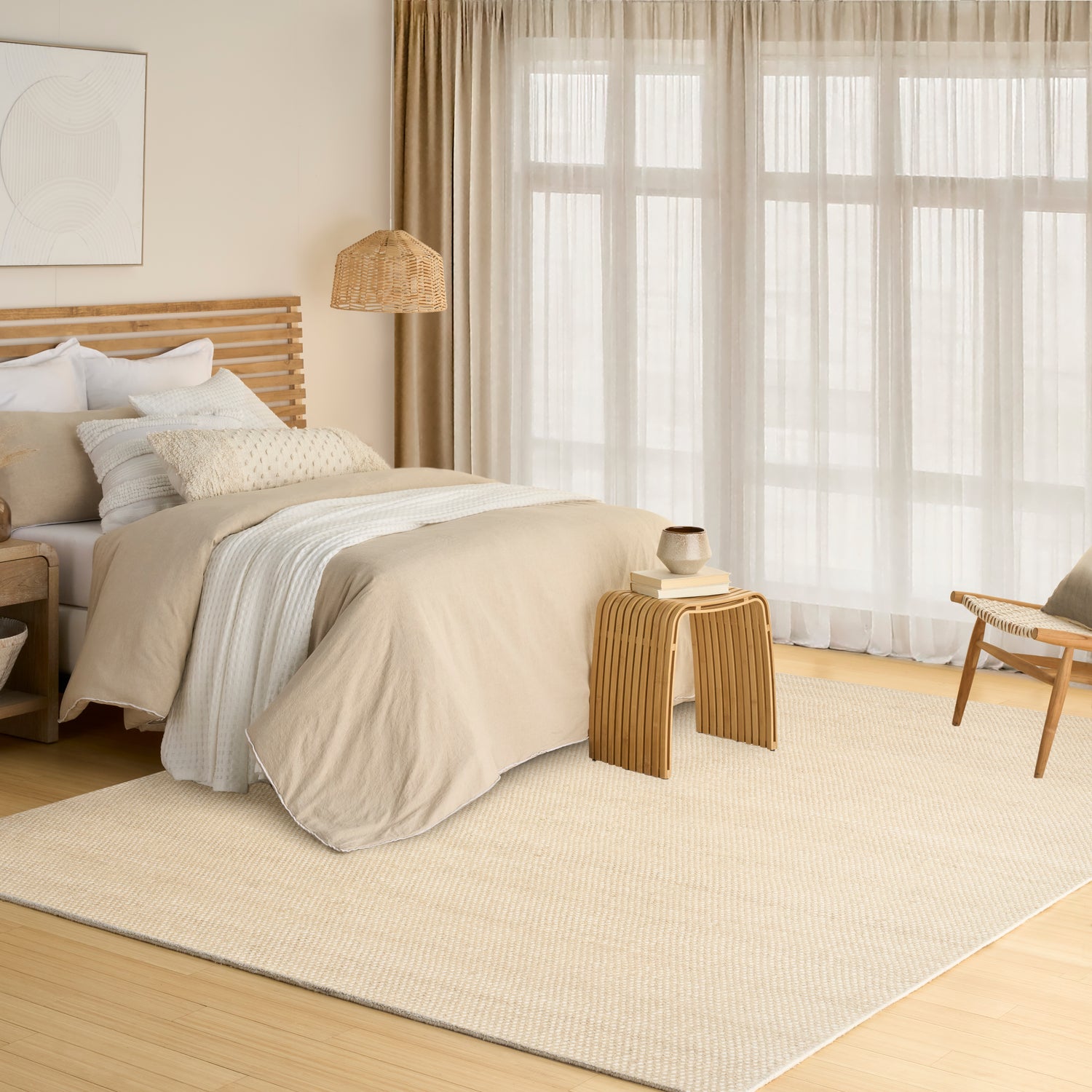 DKNY DKP12 Pure Rows ROW01 Ivory Beige Rug