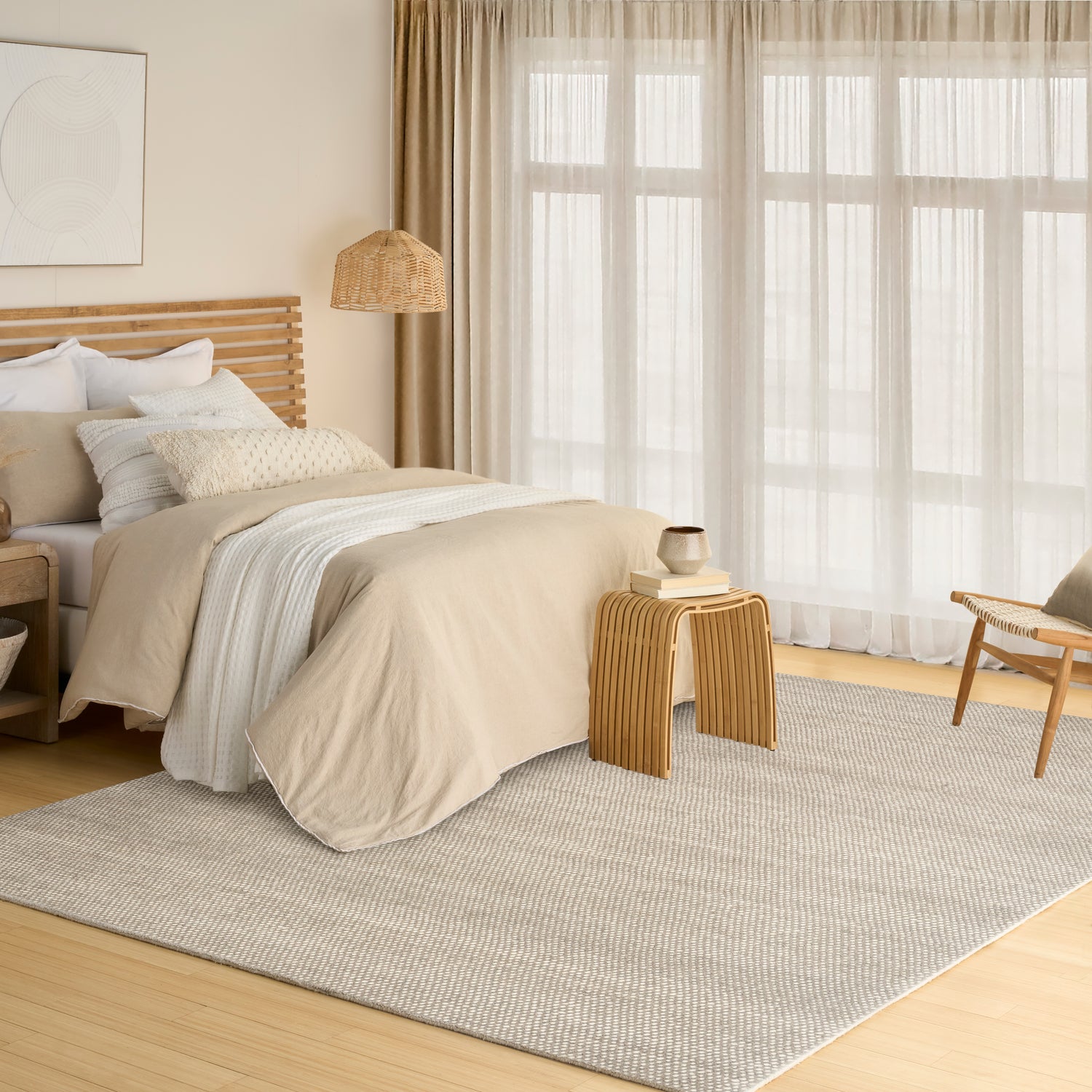DKNY DKP12 Pure Rows ROW01 Ivory Grey Rug