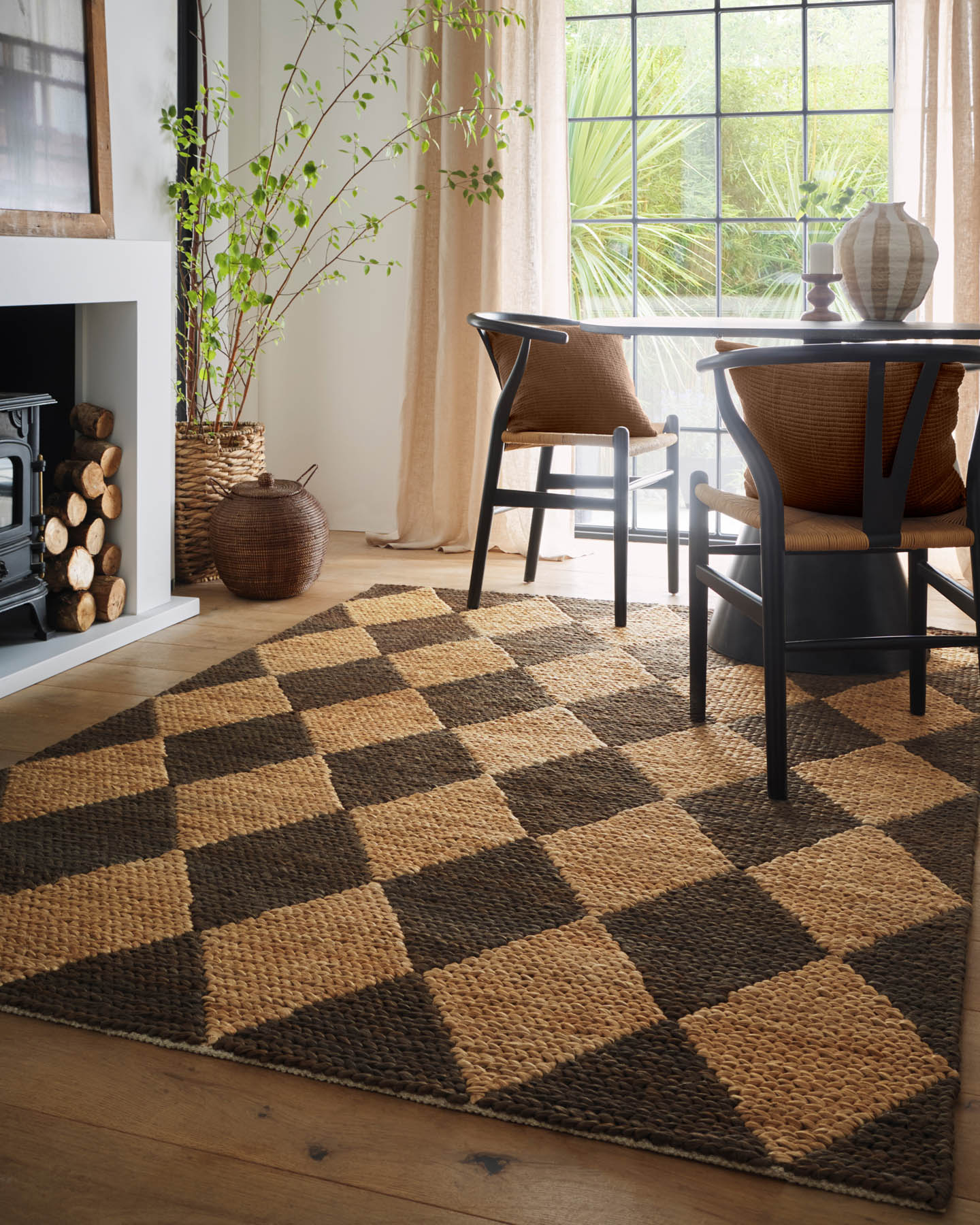 Origins Diamond Jute Natural Brown Rug