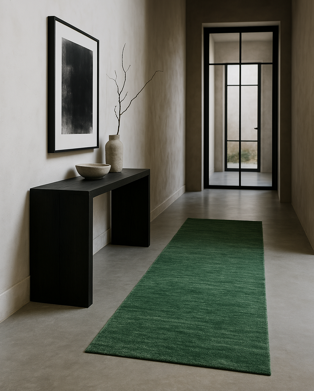 Elgin Green Hall Runner Rug