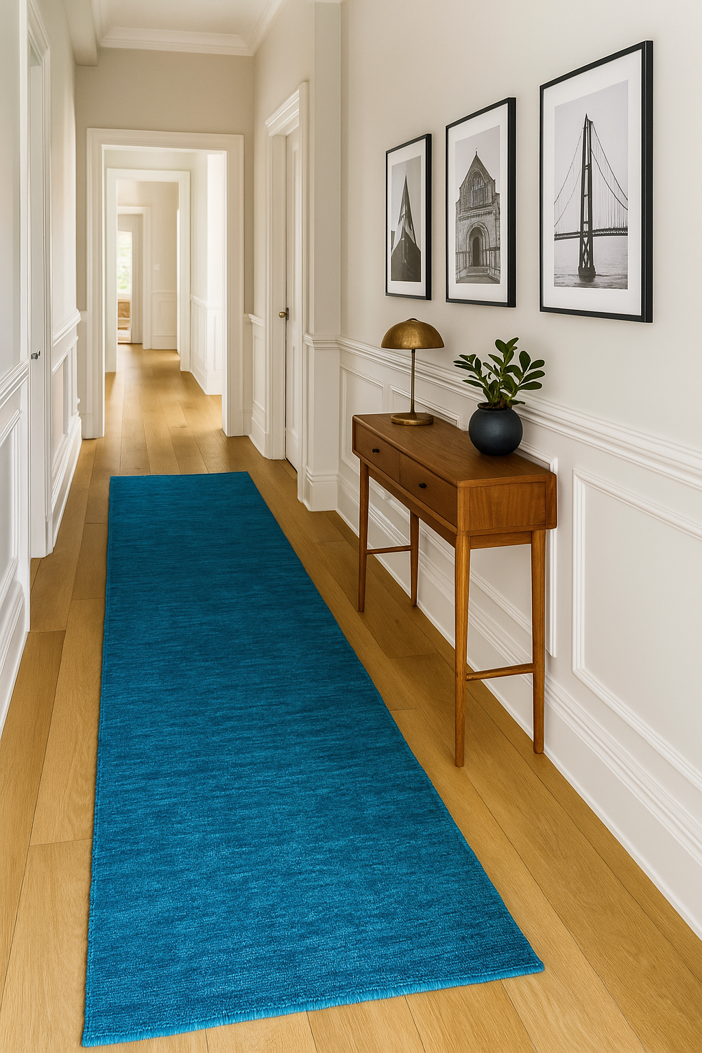 Elgin Teal Hall Runner Rug - Love-Rugs