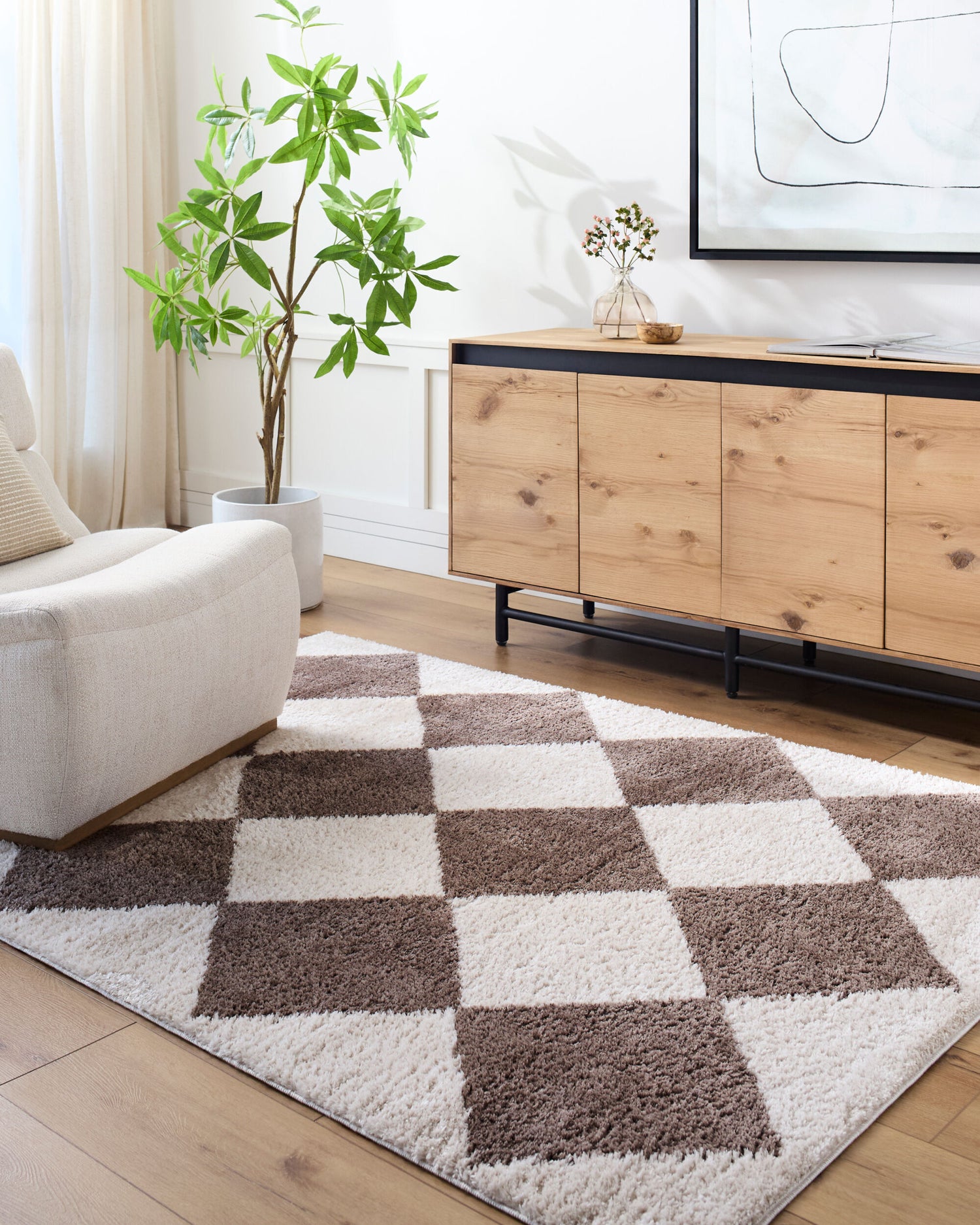 Fossay Shag Machine Washable Modern Shaggy Dark Brown FSG2323 Rug - Love-Rugs