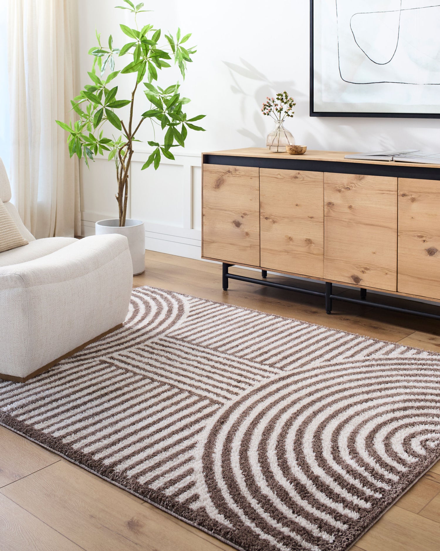 Fossay Shag Machine Washable Modern Shaggy Dark Brown FSG2331 Rug - Love-Rugs