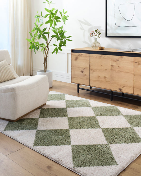 Fossay Shag Machine Washable Modern Shaggy Grass Green FSG2325 Rug - Love-Rugs alternate image