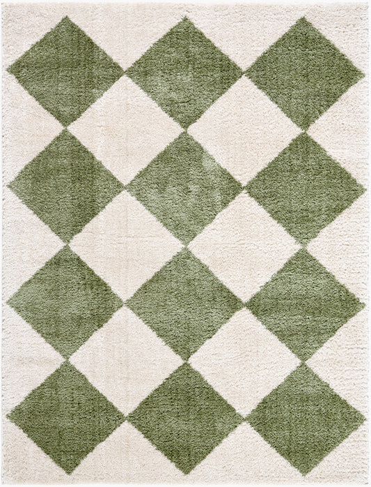 Fossay Shag Machine Washable Modern Shaggy Grass Green FSG2325 Rug - Love-Rugs