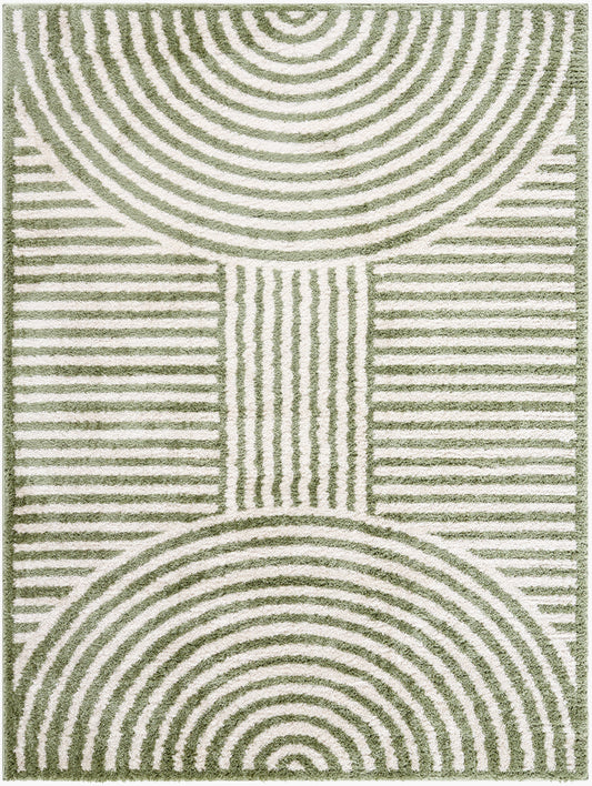 Fossay Shag Machine Washable Modern Shaggy Grass Green FSG2333 Rug - Love-Rugs