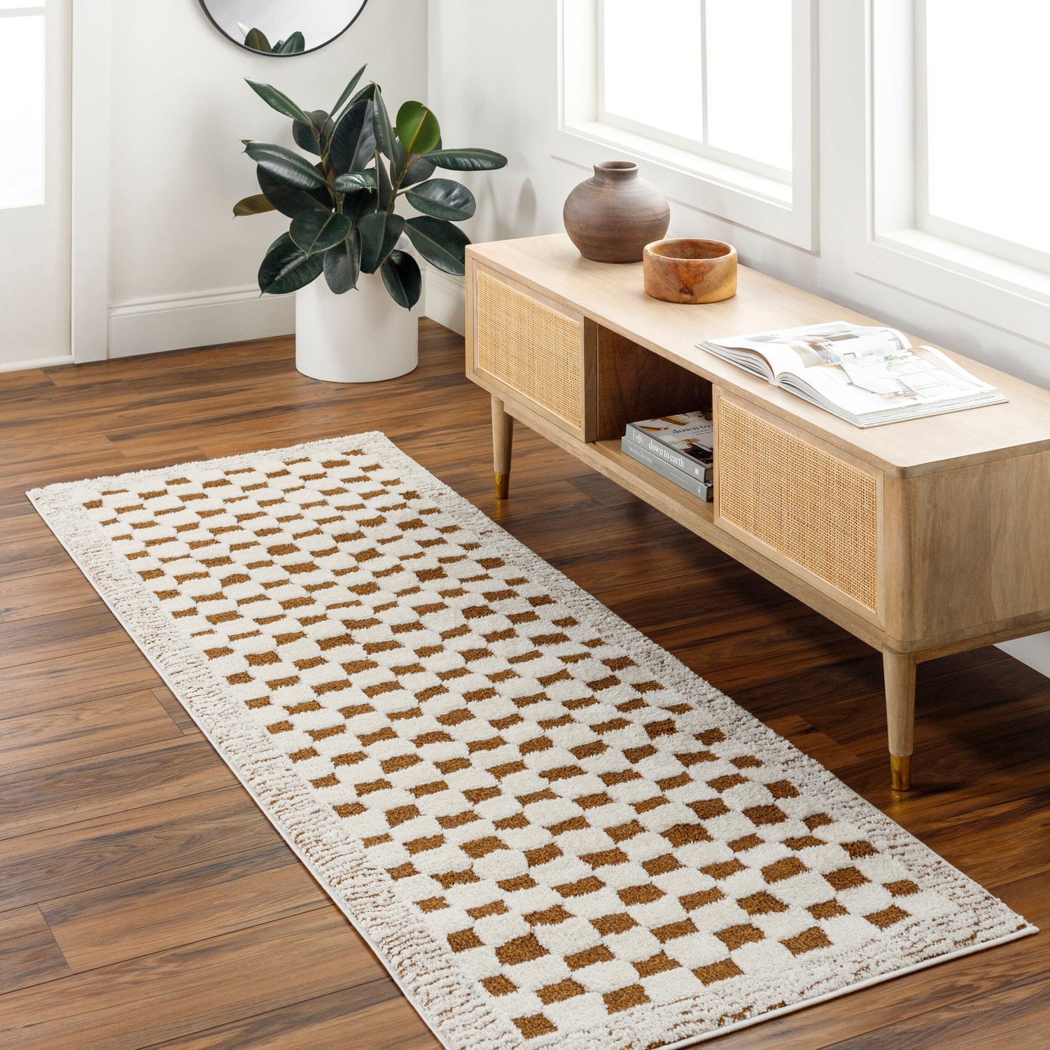 Freud Checkered FEU2326 Runner Rug - Love-Rugs