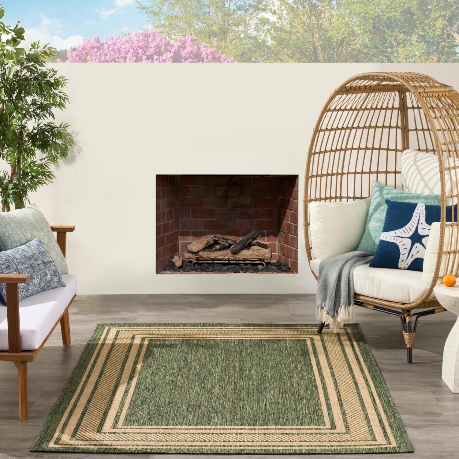 Nourison Horizon Indoor Outdoor HOZ03 Green Rug