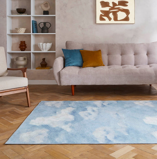 Harlequin Air Sky Blue Washable Rug - Love-Rugs alternate image