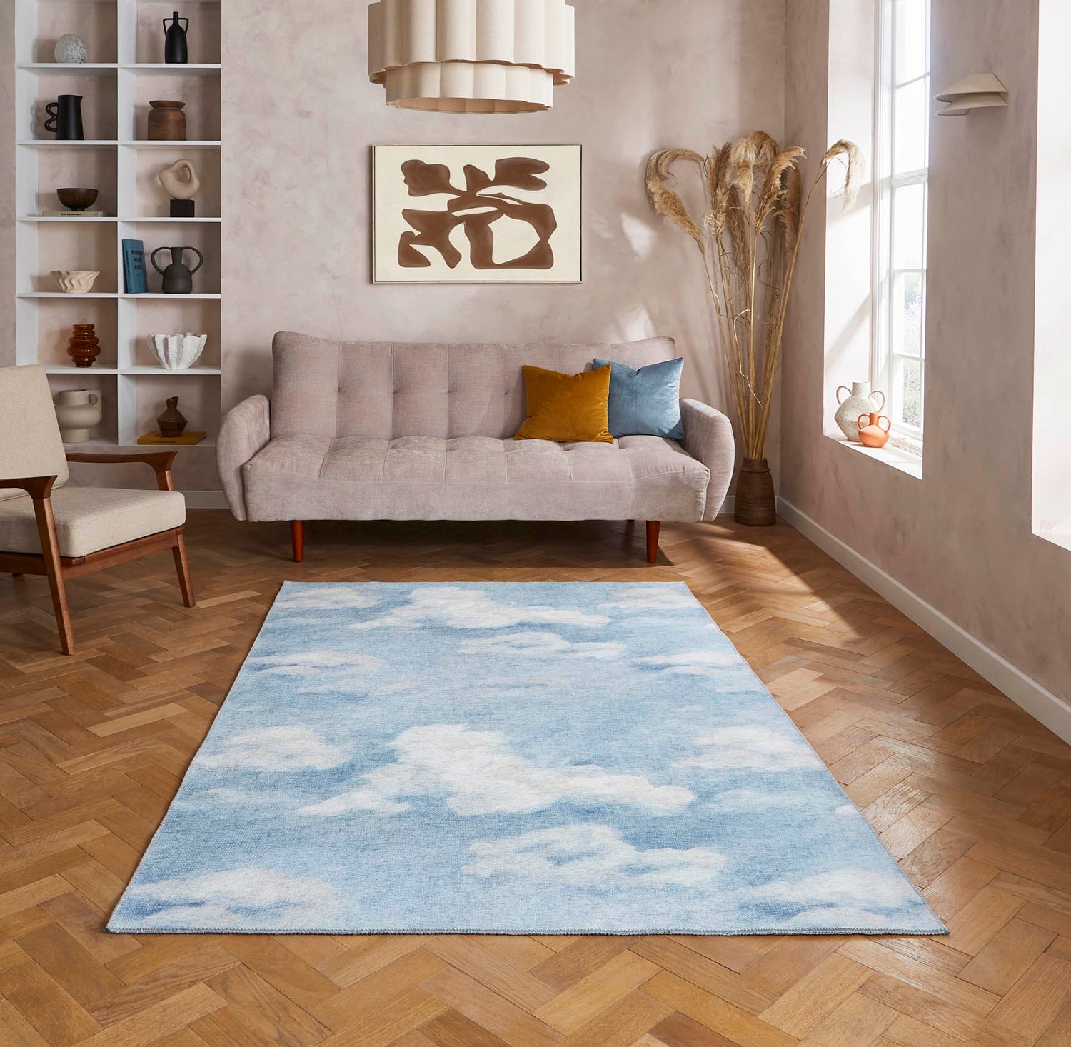 Harlequin Air Sky Blue Washable Rug - Love-Rugs