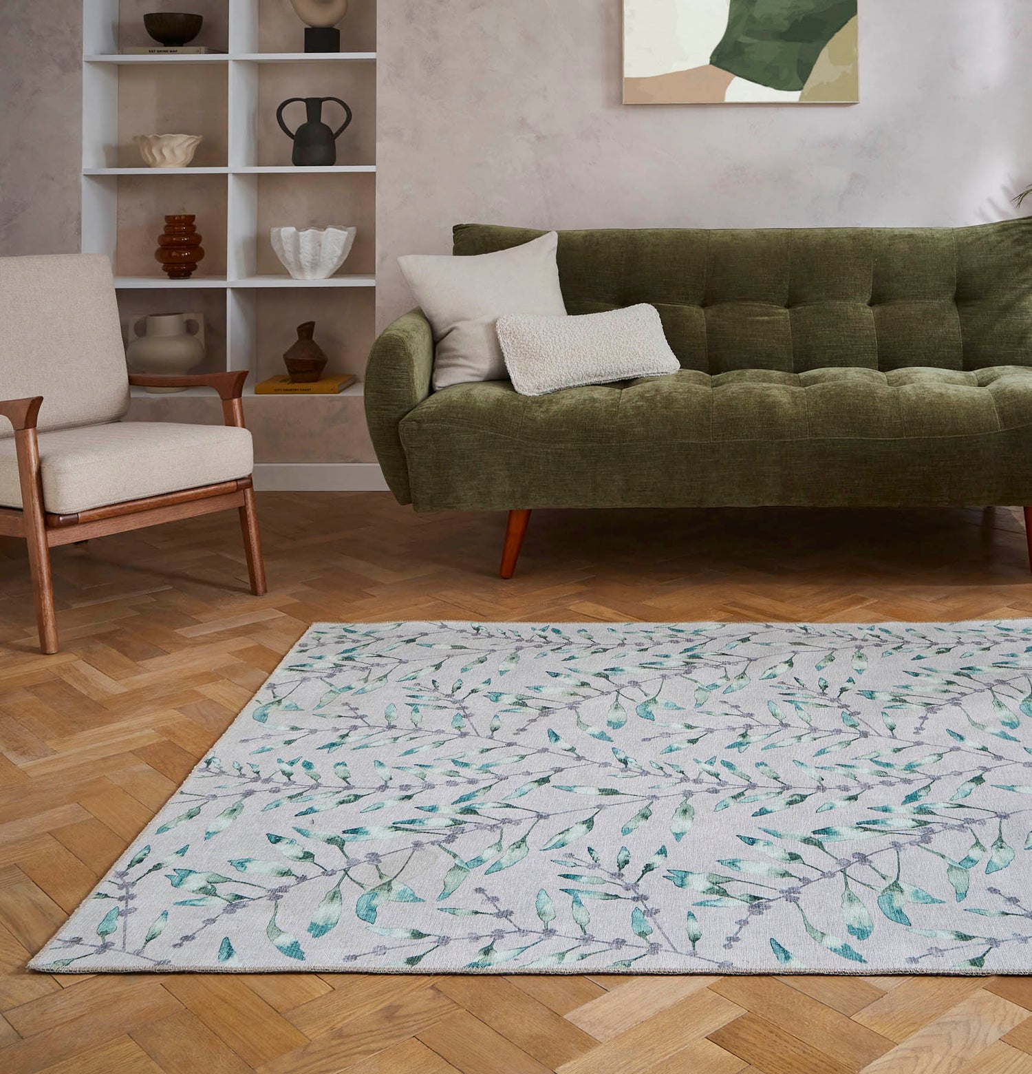 Harlequin Chaconia Putty Forest Washable Rug - Love-Rugs