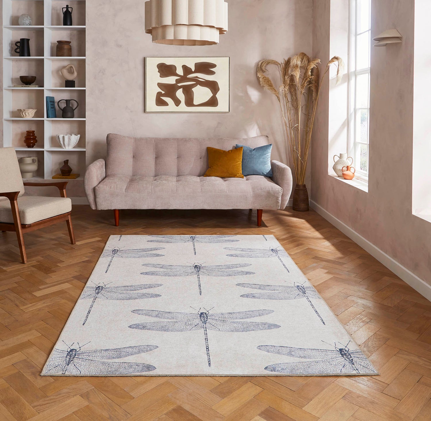 Harlequin Demoiselle Indigo Washable Rug - Love-Rugs