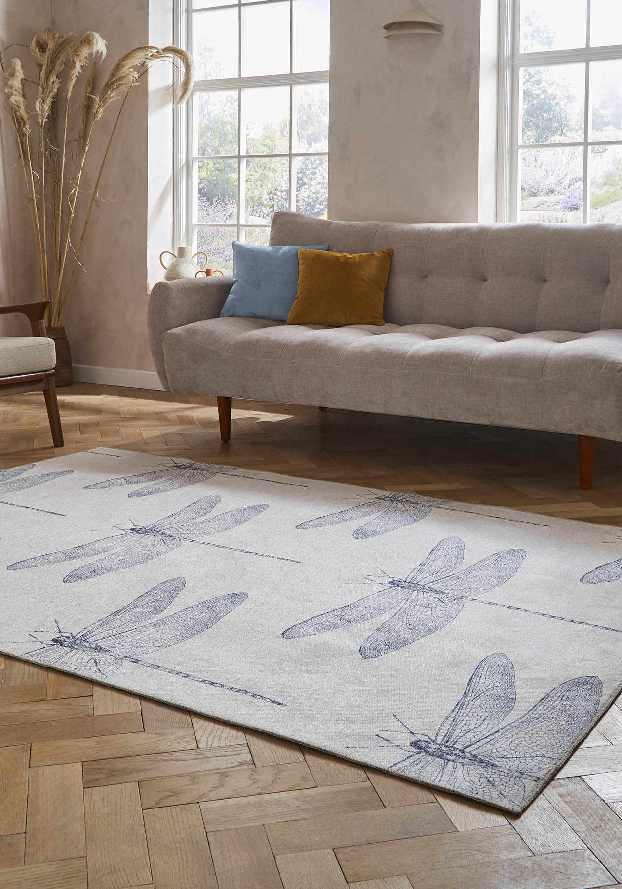 Harlequin Demoiselle Indigo Washable Rug - Love-Rugs