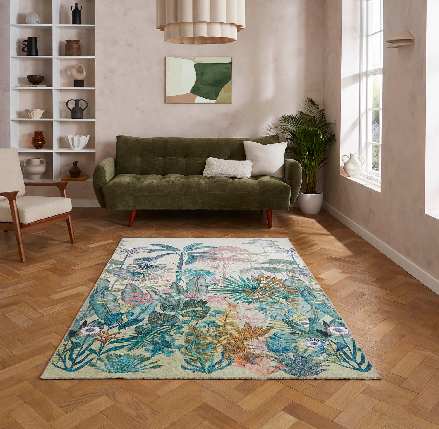 Harlequin Floreana Bleached Coral Washable Rug - Love-Rugs