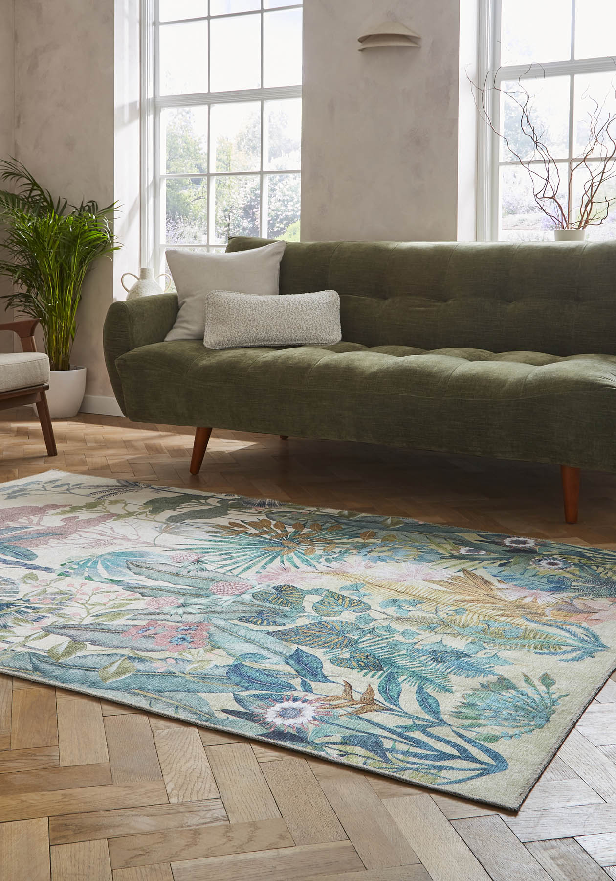 Harlequin Floreana Bleached Coral Washable Rug - Love-Rugs