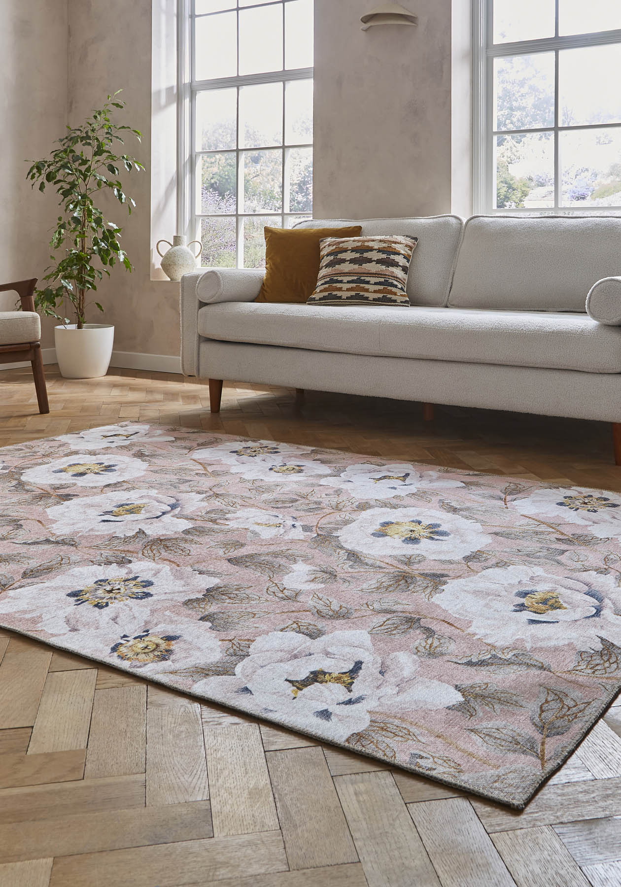 Harlequin Florent Blush Washable Rug - Love-Rugs