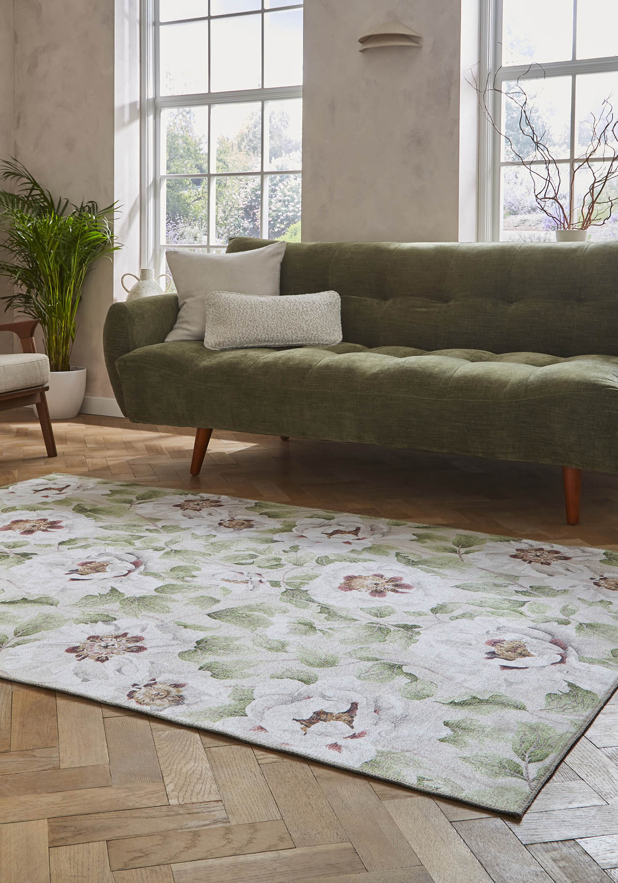 Harlequin Florent Fern Washable Rug - Love-Rugs
