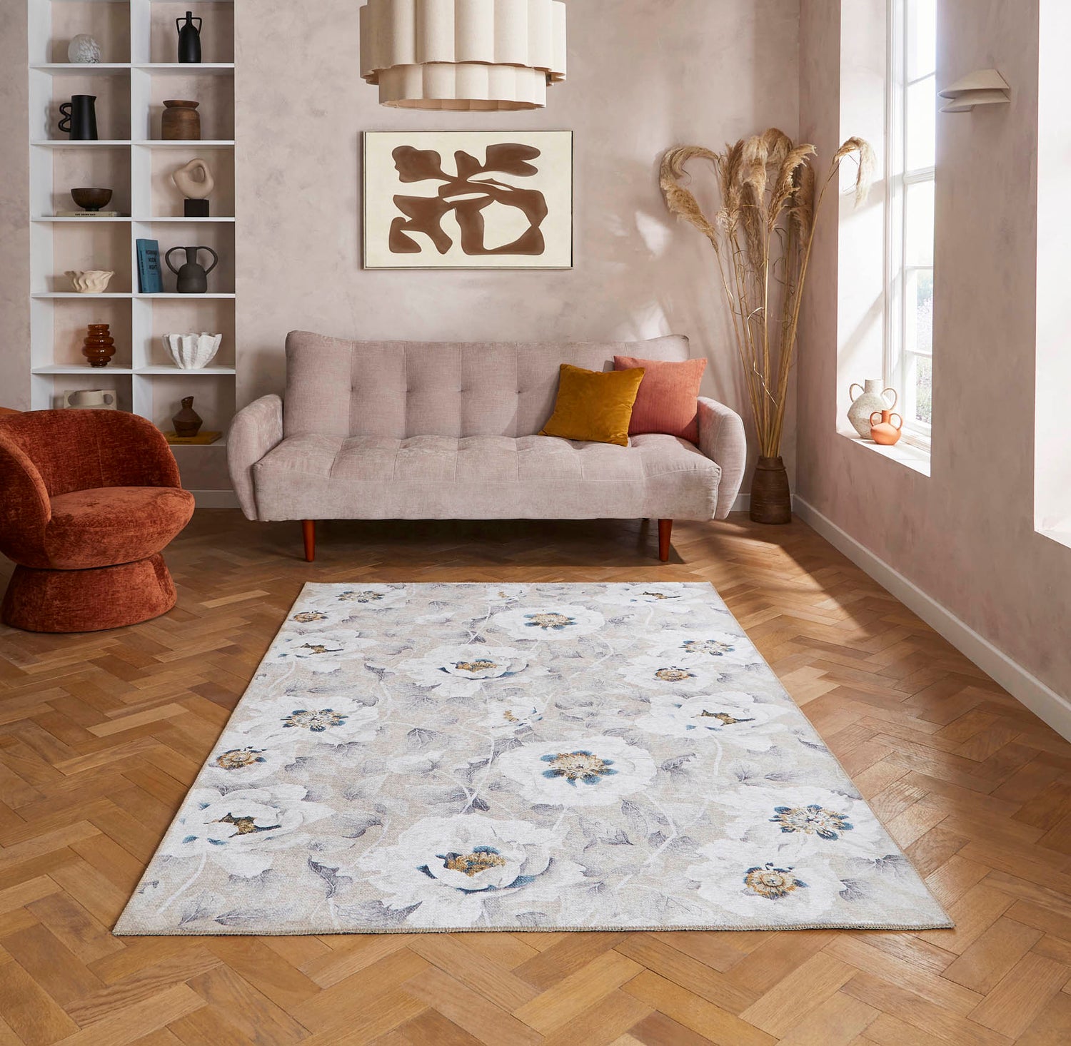 Harlequin Florent Stone Washable Rug - Love-Rugs