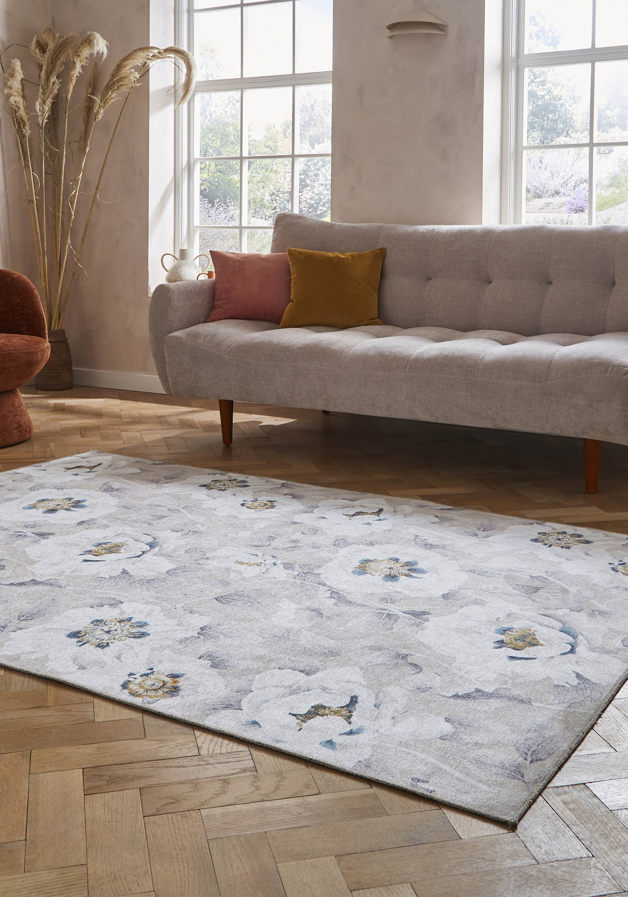 Harlequin Florent Stone Washable Rug - Love-Rugs