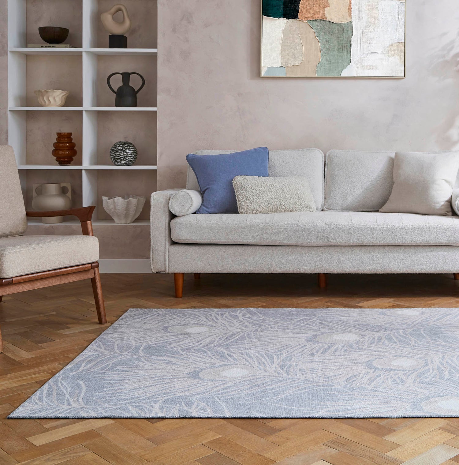 Harlequin Orlena Powder Blue Washable Rug - Love-Rugs